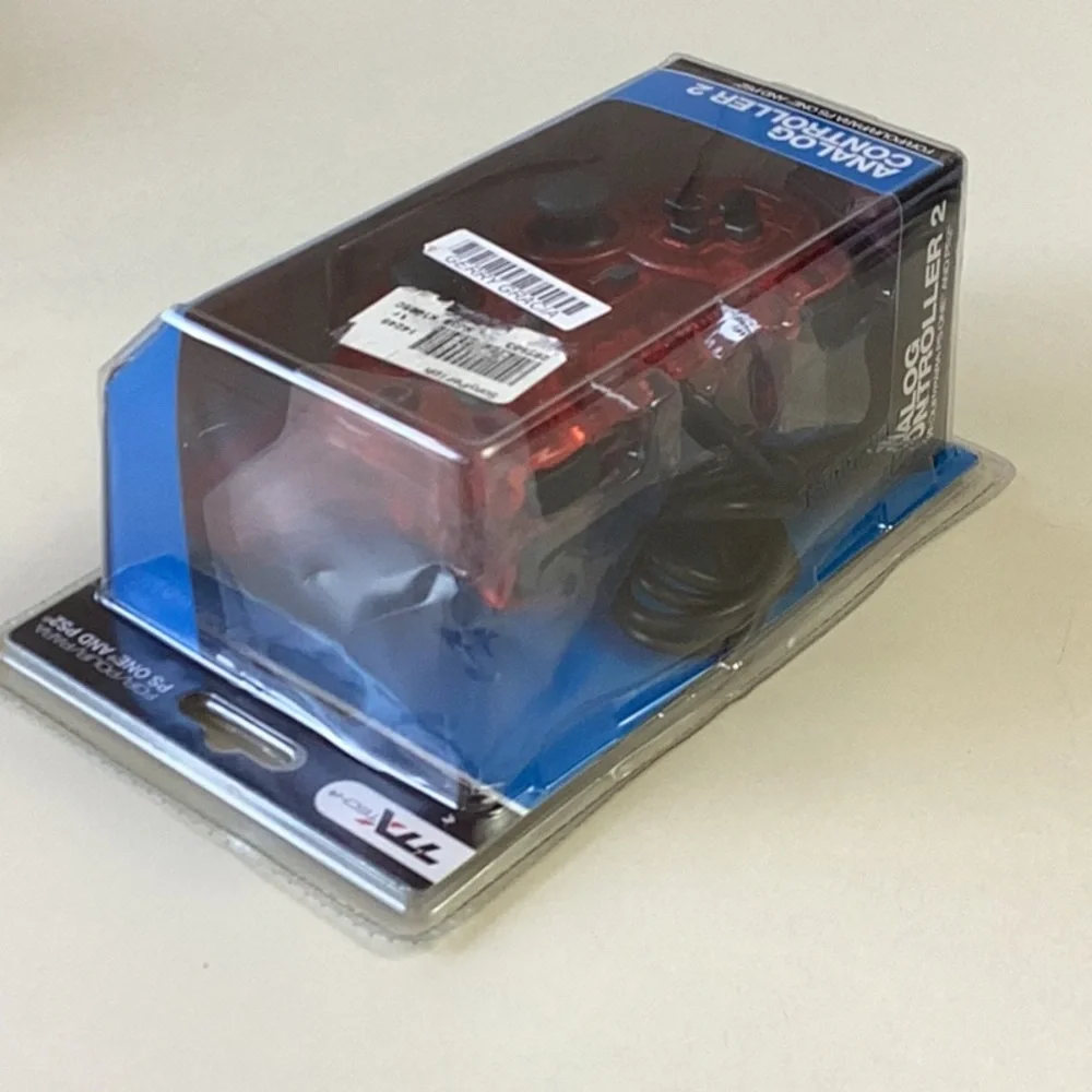 PlayStation 2 Controller Analog Controller PS One & PS2 TTX Tech Clear Red New